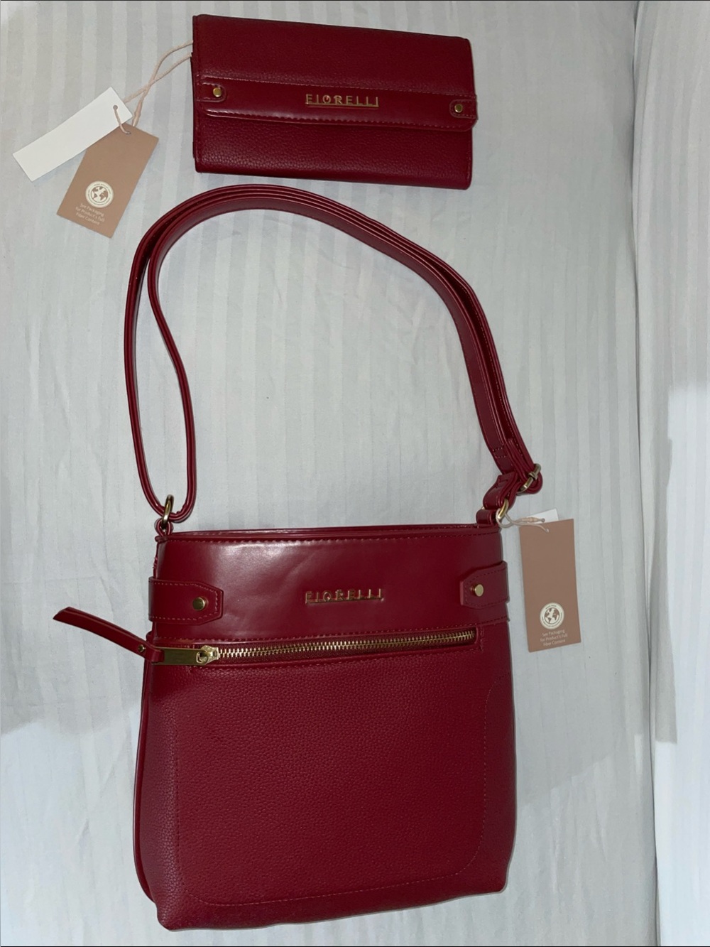Both Fiorelli Red Crossbody Bag with Matching Wallet